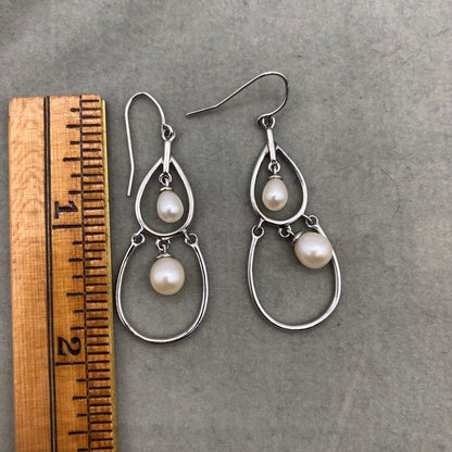 4 Pair Honora/ Silpada Sterling Silver & Fresh Water Pearl Earrings /b