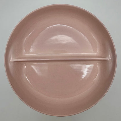 Vintage Iroquois Casual China By Russel Wright Sherbet Pink Divided Serving Bowl 10” /cb