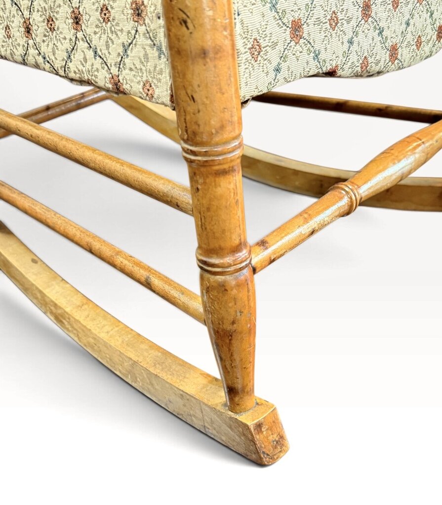 Antique High-back Asian Style Maple Rocker