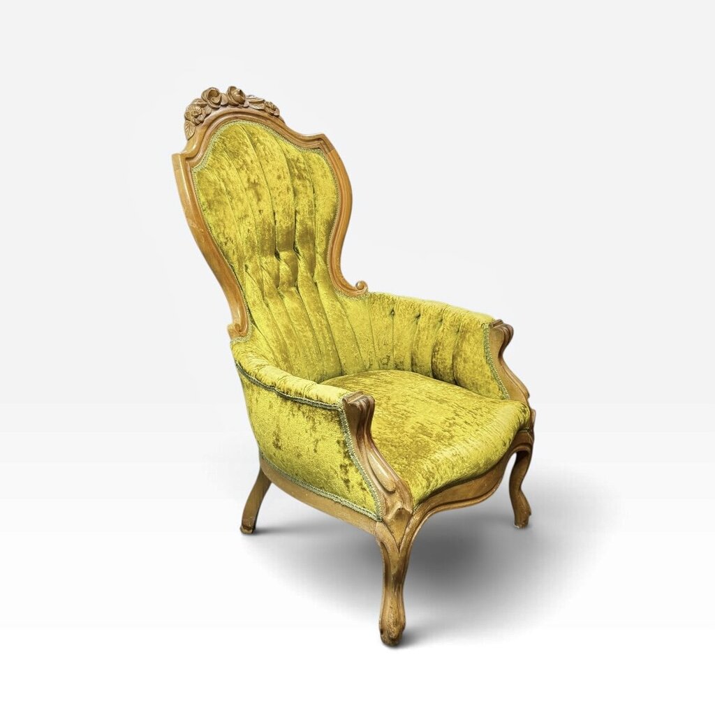 Antique Victorian Green Parlor Chair No.1