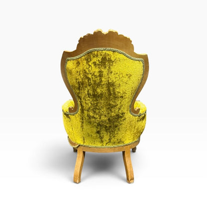 Antique Victorian Green Parlor Chair No.1