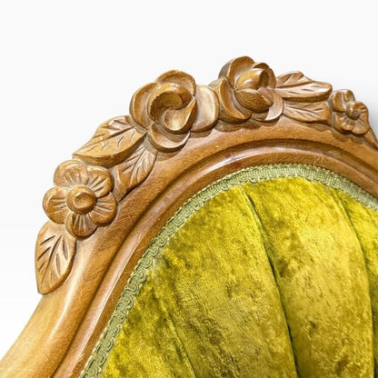 Antique Victorian Green Parlor Chair No.1