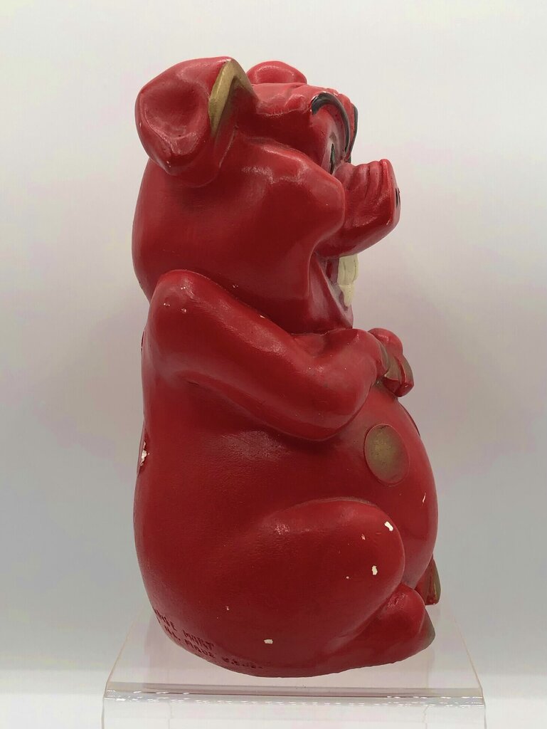 Vintage A.N. Brookes Chalkware Mad Money Piggy Bank /b