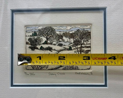 1987 Susan Hunt Wulkowicz Snowy Creek Hand Colored Etching 70/300 Signed /b