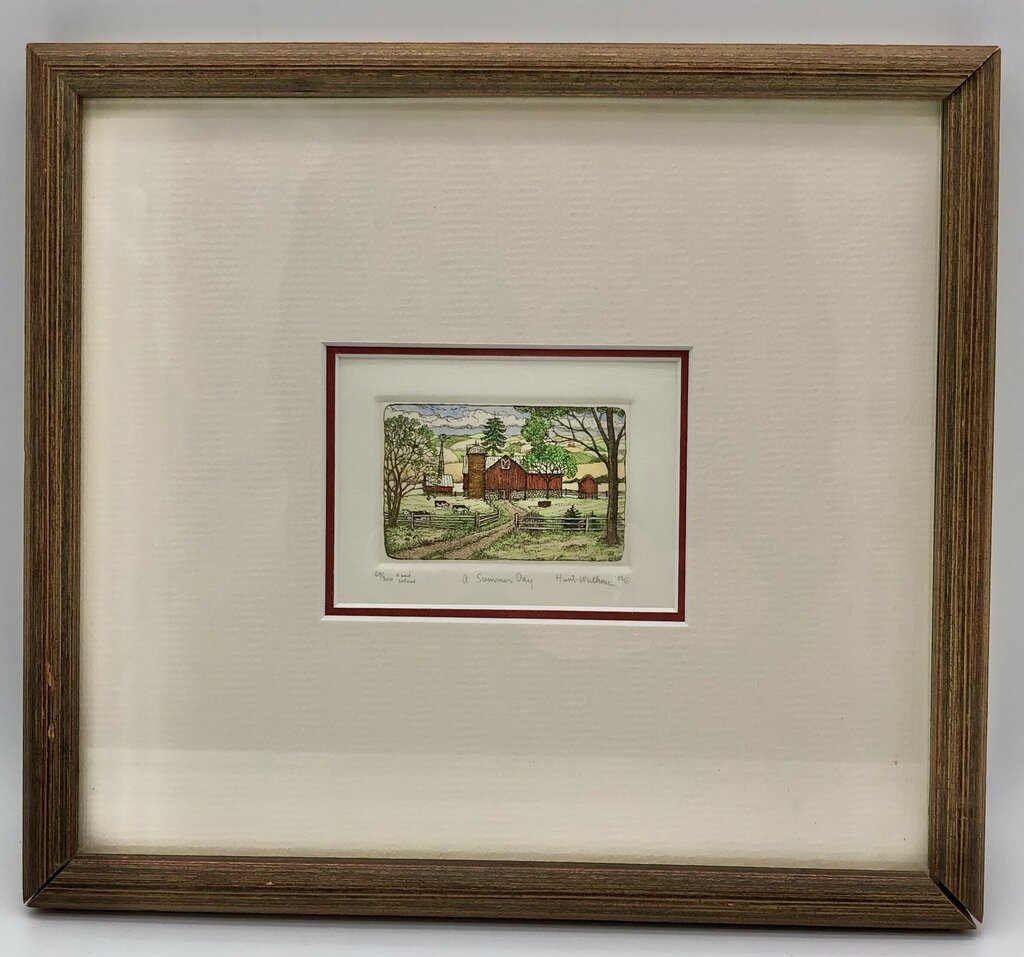 1982 Susan Hunt Wulkowicz A Summer Day Hand Colored Etching 69/300 Signed /b