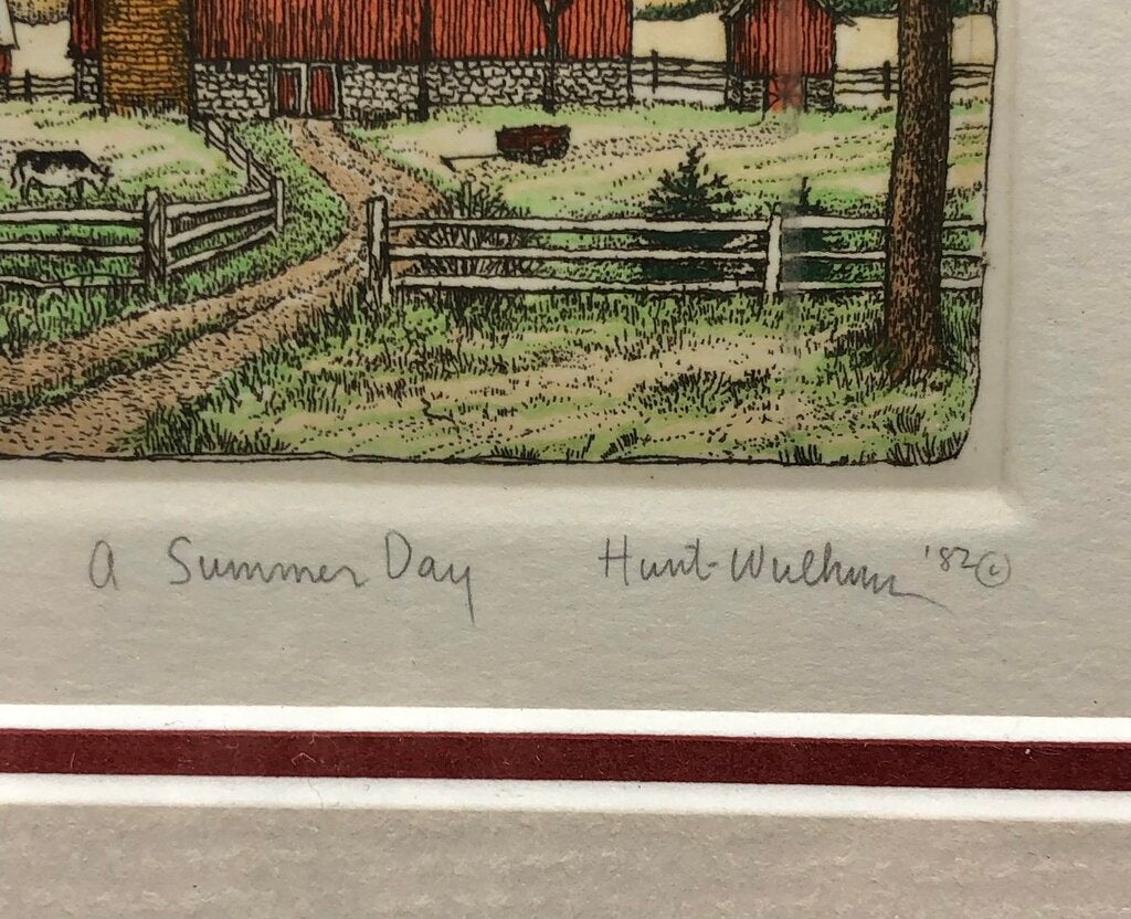 1982 Susan Hunt Wulkowicz A Summer Day Hand Colored Etching 69/300 Signed /b