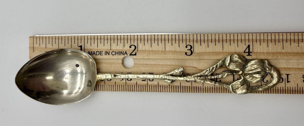 Set of 3 Vtg. European Silver Tea or Sugar Serving Utensils Sugar Shovel, Sugar Cube Tongs, Demitasse Spoon /j