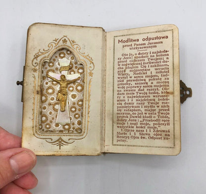 1943 Catholic First Communion Chaplet written in Polish /b