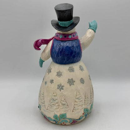Jim Shore Heartwood Creek 2021 Winter So Wonderful 6009852 Snowman LED Lighted Rotating 11 Inch Figurine /cb