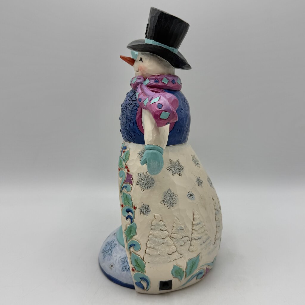 Jim Shore Heartwood Creek 2021 Winter So Wonderful 6009852 Snowman LED Lighted Rotating 11 Inch Figurine /cb