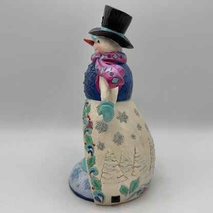 Jim Shore Heartwood Creek 2021 Winter So Wonderful 6009852 Snowman LED Lighted Rotating 11 Inch Figurine /cb
