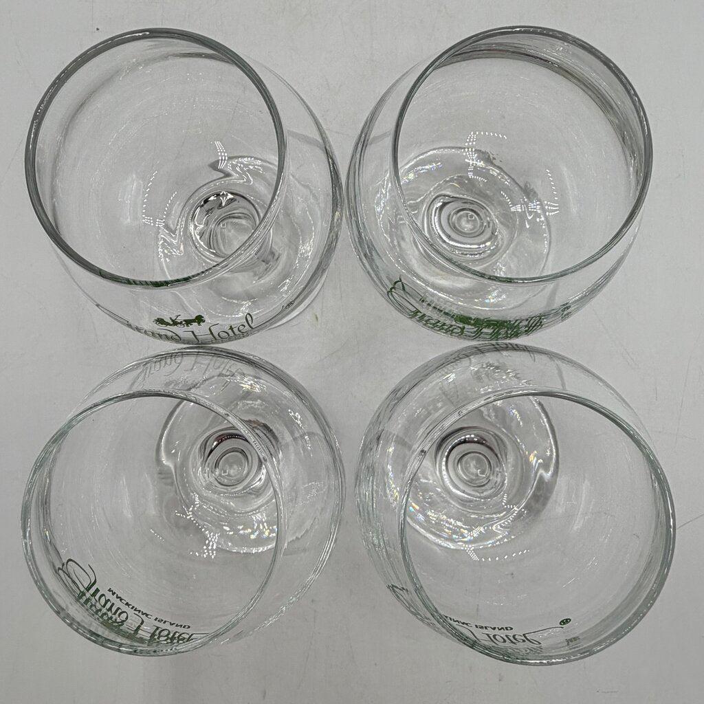 Vintage Grand Hotel Mackinac Island Michigan Brandy Snifters Set of 4 Souvenir Glassware /cb