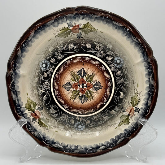 Vintage Ceramic Decorative Floral Wall Plate 12 Inches Hand Painted /cb