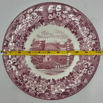Vintage Wedgwood Albion College Observatory First Edition 10 3/8” Commemorative Plate Pink Transferware /cb