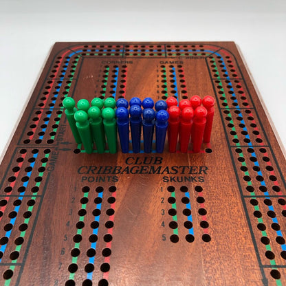 Drueke Model 1977 Club CribbageMaster 3 Track Wood Cribbage Board /b