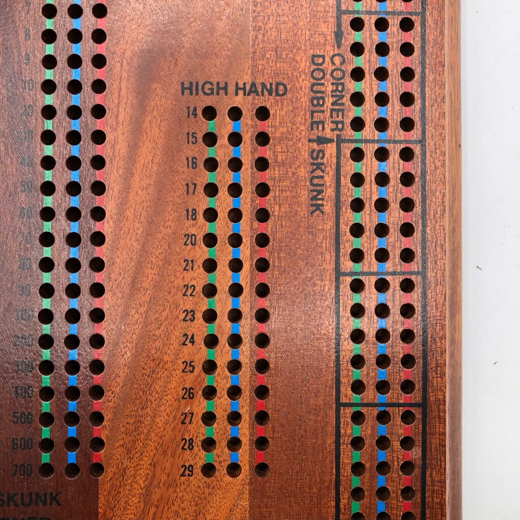 Drueke Model 1977 Club CribbageMaster 3 Track Wood Cribbage Board /b