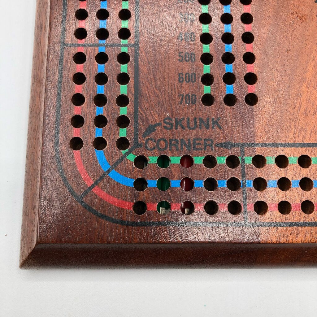 Drueke Model 1977 Club CribbageMaster 3 Track Wood Cribbage Board /b