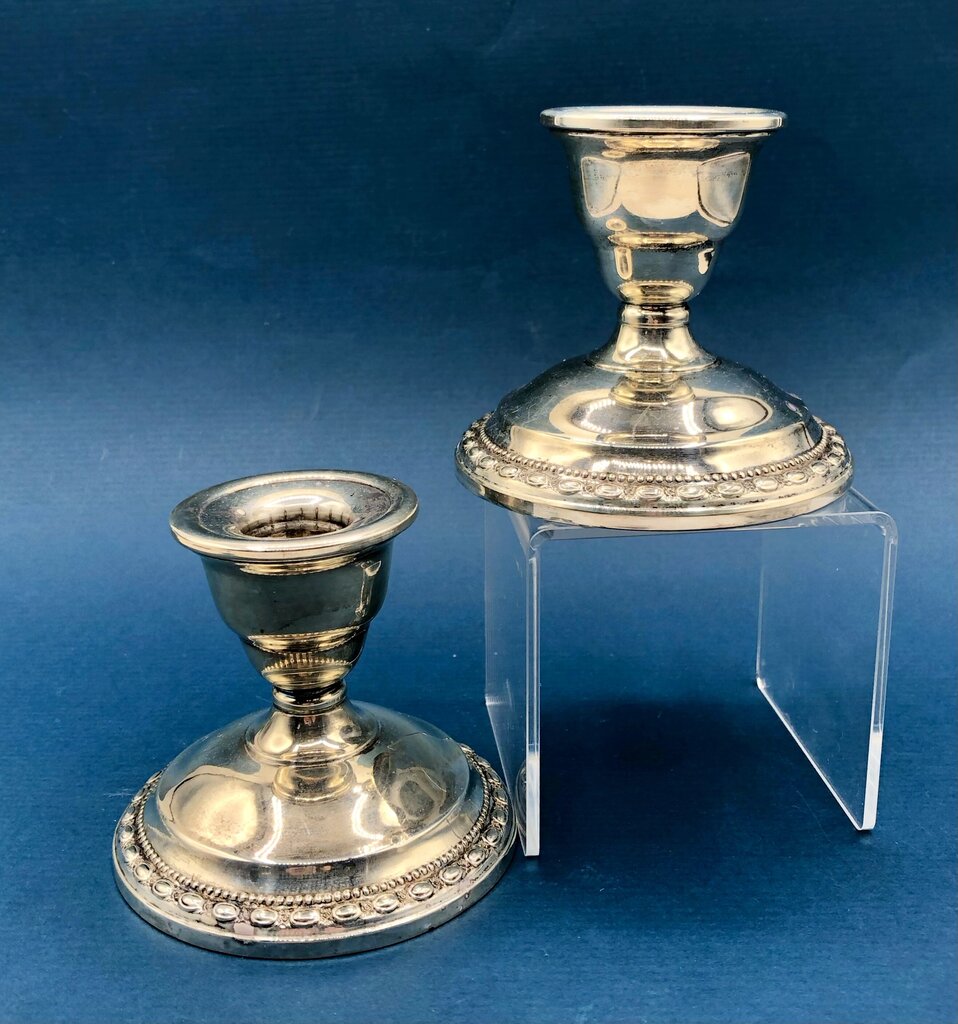 1940s La Pierre Weighted Sterling Silver Console Candle Holders Set B /b