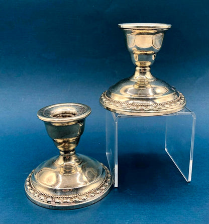 1940s La Pierre Weighted Sterling Silver Console Candle Holders Set B /b