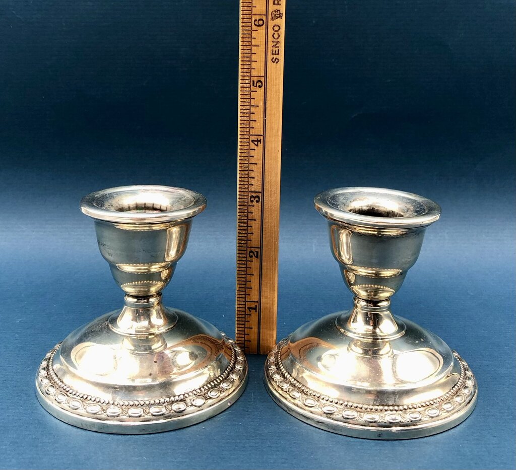 1940s La Pierre Weighted Sterling Silver Console Candle Holders Set B /b