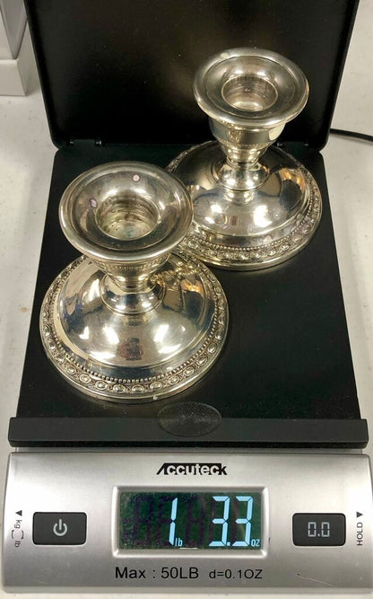 1940s La Pierre Weighted Sterling Silver Console Candle Holders Set B /b