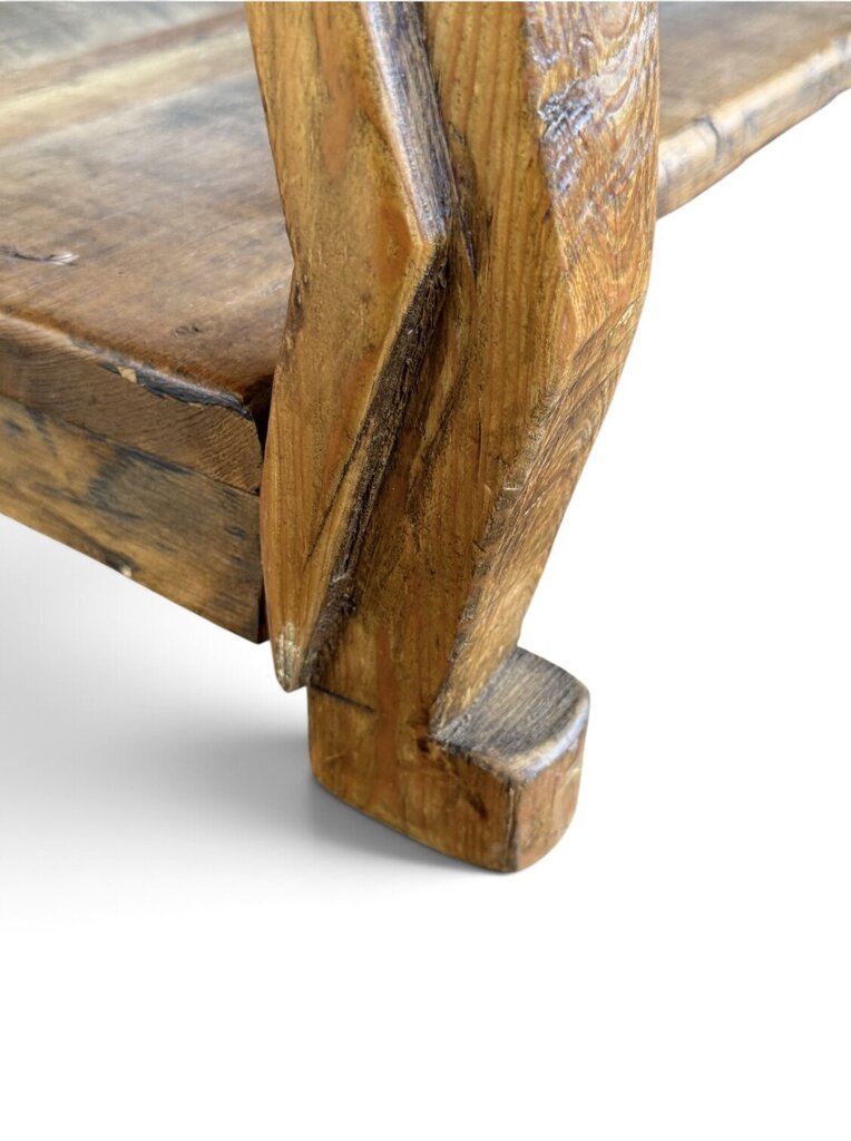 Rustic Solid Wood Coffee Table with Drawer