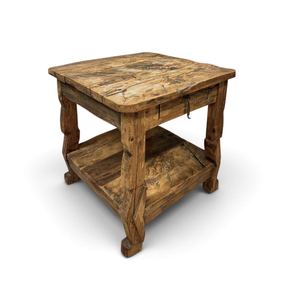 Rustic Solid Wood End Table