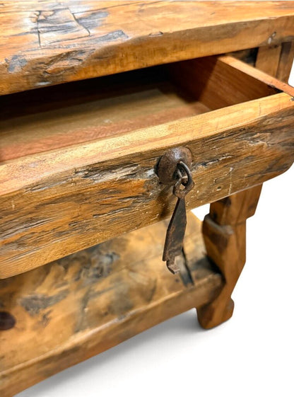 Rustic Solid Wood End Table