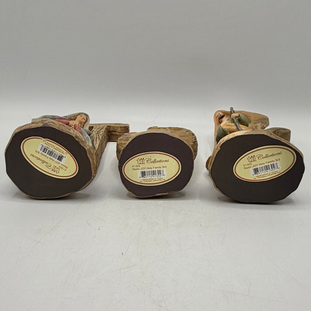 tii Collection J O Y Holy Family Resin 3 Piece Nativity Set /cb