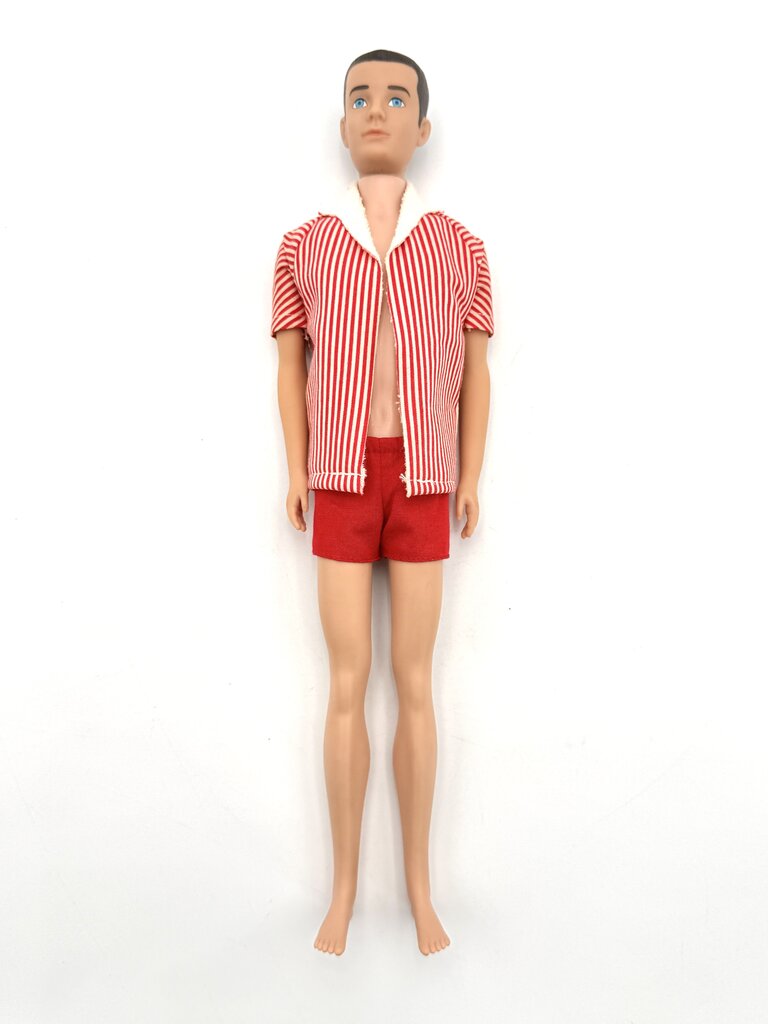 VTG 1962 Barbie's Boyfriend Ken Doll no. 750 Brunette Beach Swimwear w/ Box
