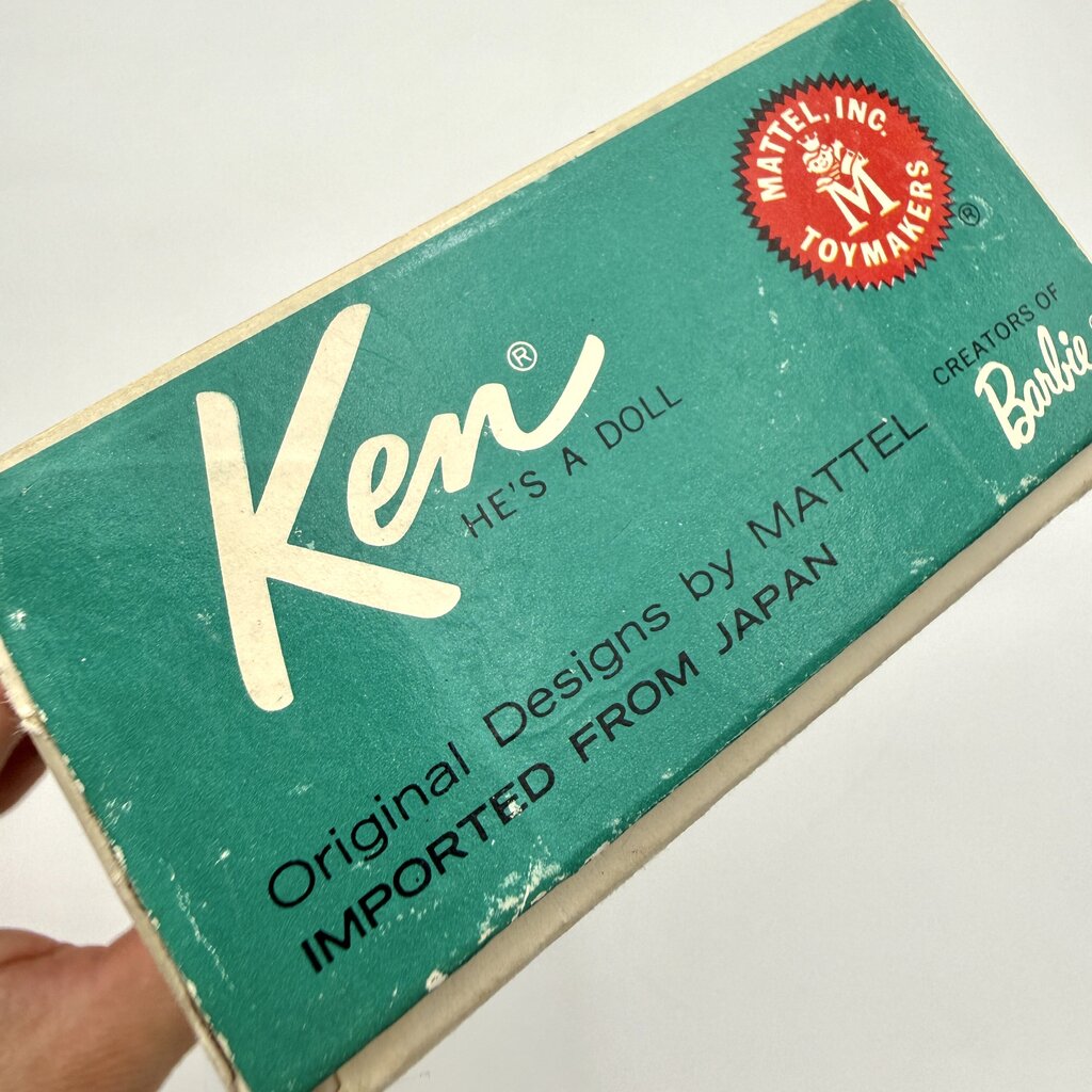 VTG 1962 Barbie's Boyfriend Ken Doll no. 750 Brunette Beach Swimwear w/ Box