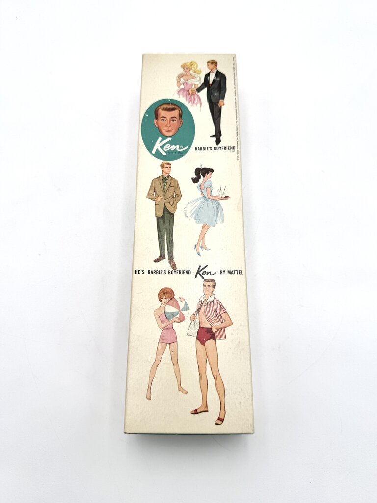 VTG 1962 Barbie's Boyfriend Ken Doll no. 750 Brunette Beach Swimwear w/ Box