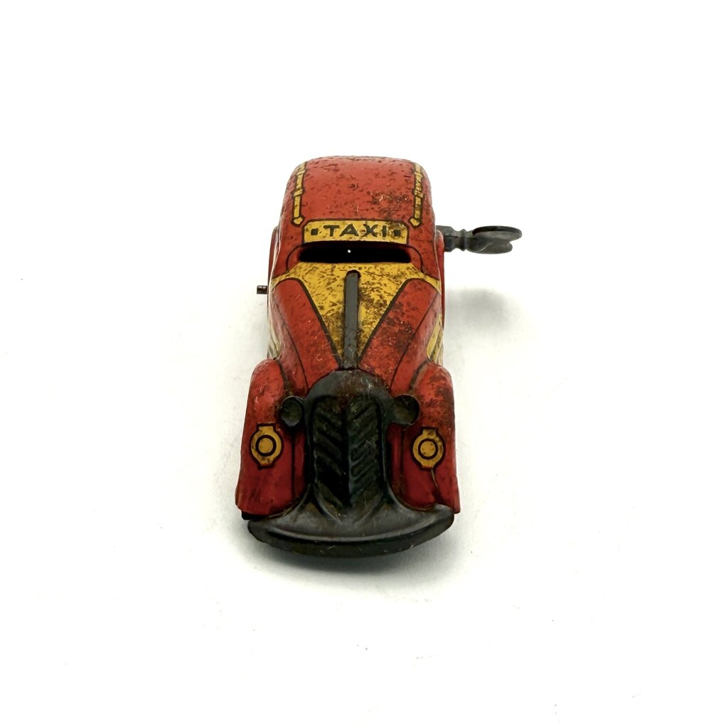 VTG MAR Tricky Taxi No. 7108 Tin Wind-Up Toy Car w/ Key