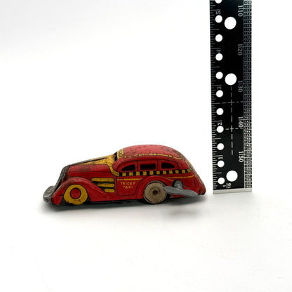 VTG MAR Tricky Taxi No. 7108 Tin Wind-Up Toy Car w/ Key