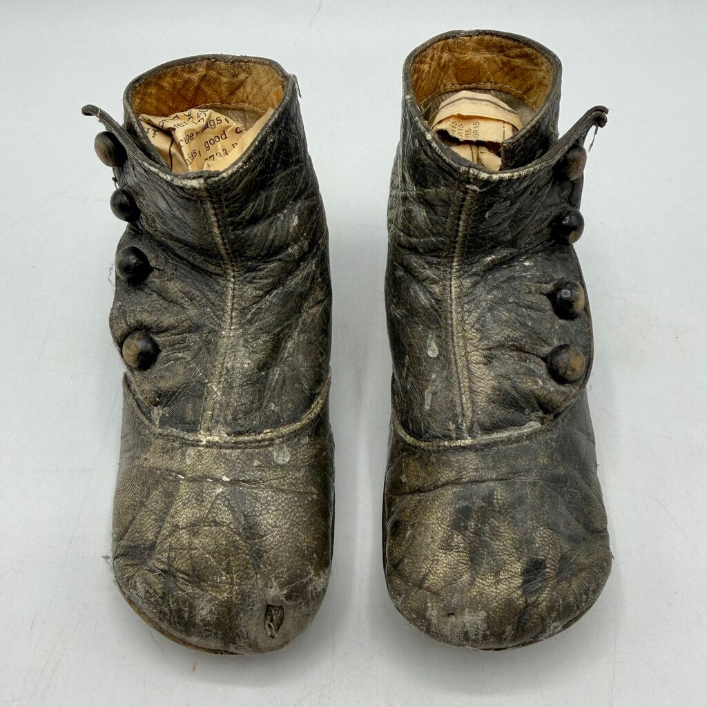 Antique Victorian Baby/Toddler Leather High Top 4 Button Boots /cb