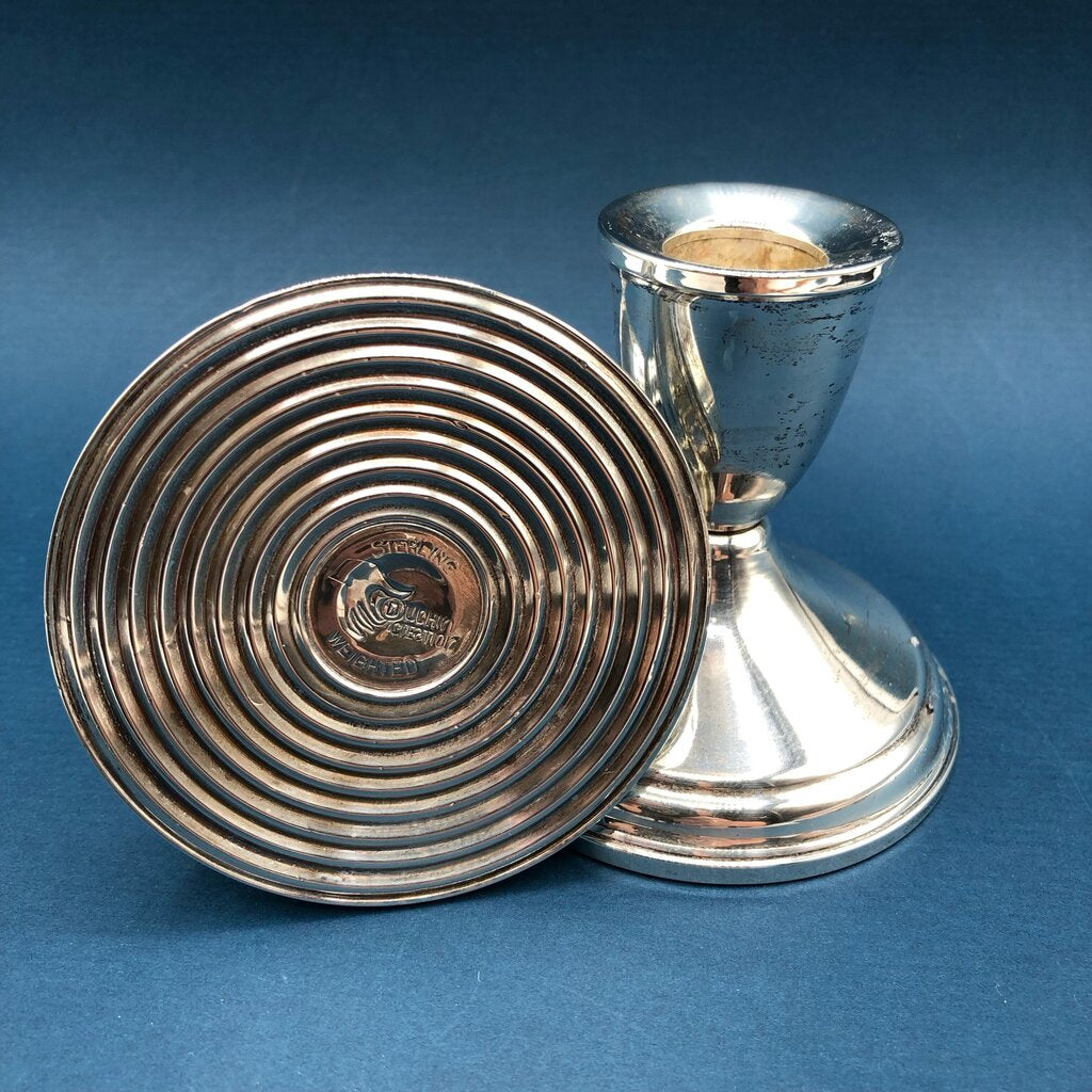 Vtg Pair Duchin Sterling Silver 3” Candlesticks Weighted /b