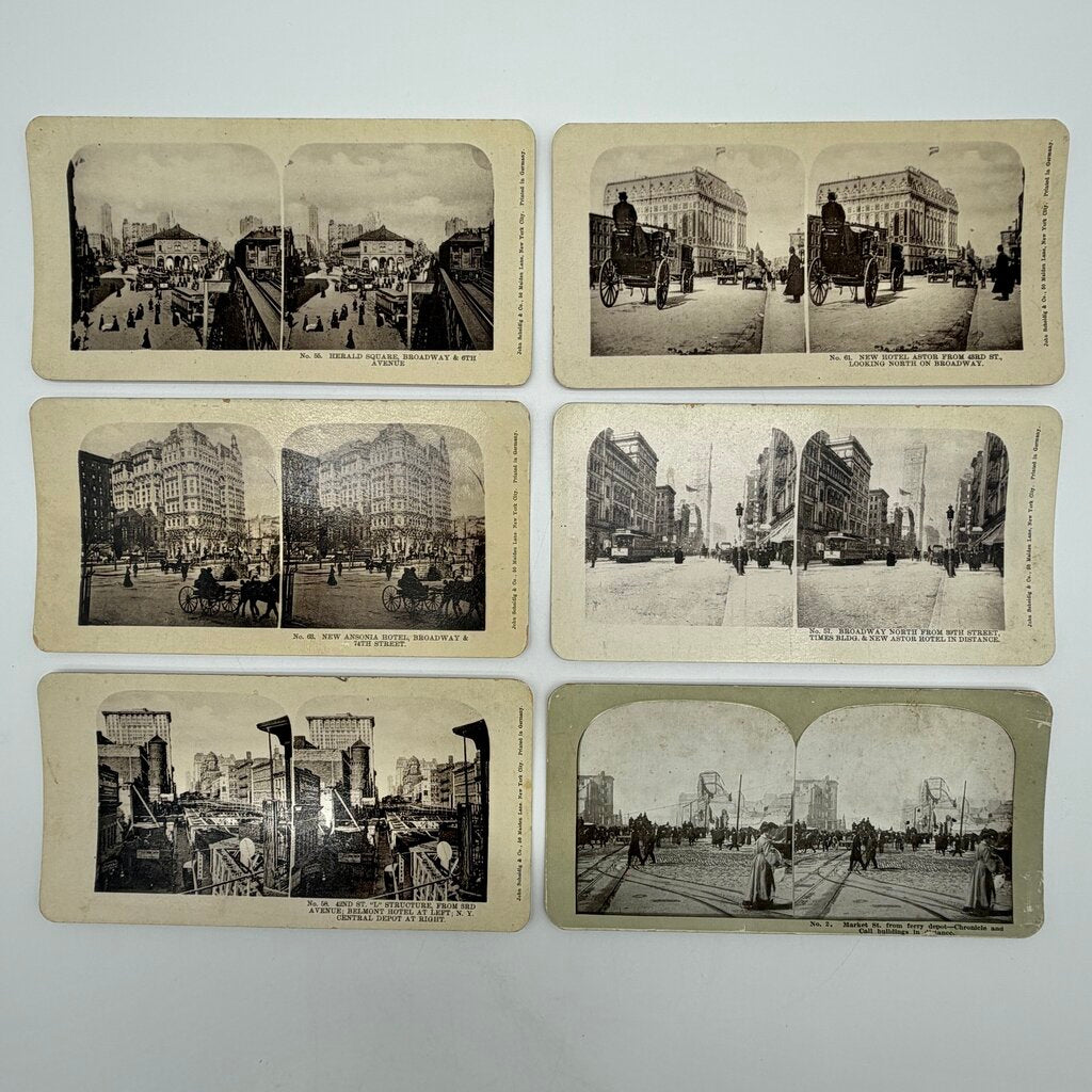 Set of 36 Antique Stereoview Cards Sears, Roebuck Chicago New York City /cb