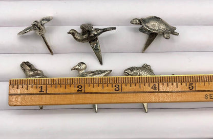 6ea Vintage Reed & Barton Silver Plate Animal Birthday Candle Holders /b