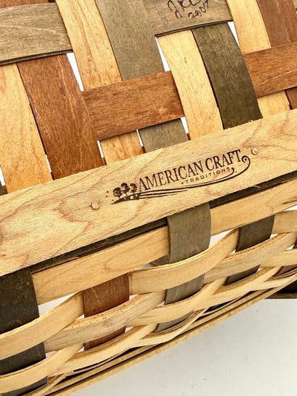 Longaberger 2007 Oval Multi-Toned Woven Gathering Basket