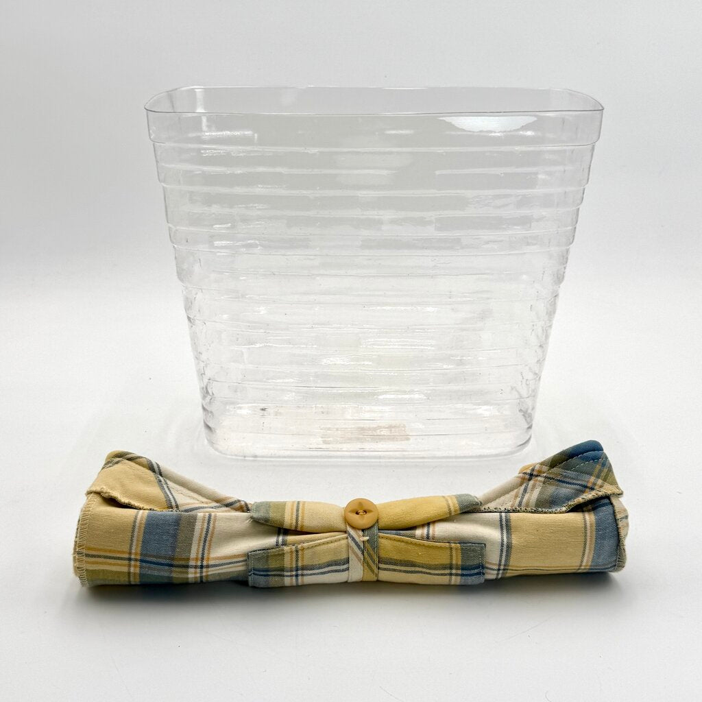 Longaberger 2001 VIP Sales Woven Storage Basket w/ Plaid Liner & Insert