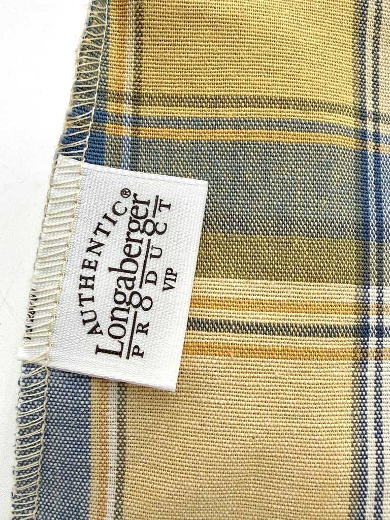 Longaberger 2001 VIP Sales Woven Storage Basket w/ Plaid Liner & Insert