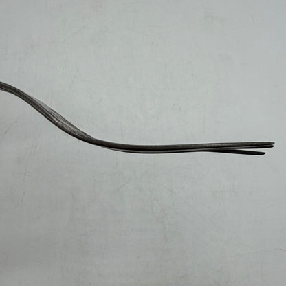 Antique Primitive 3 Tine Fork Wood Handle Pewter Inlay 7 3/4” 19th Century /cb