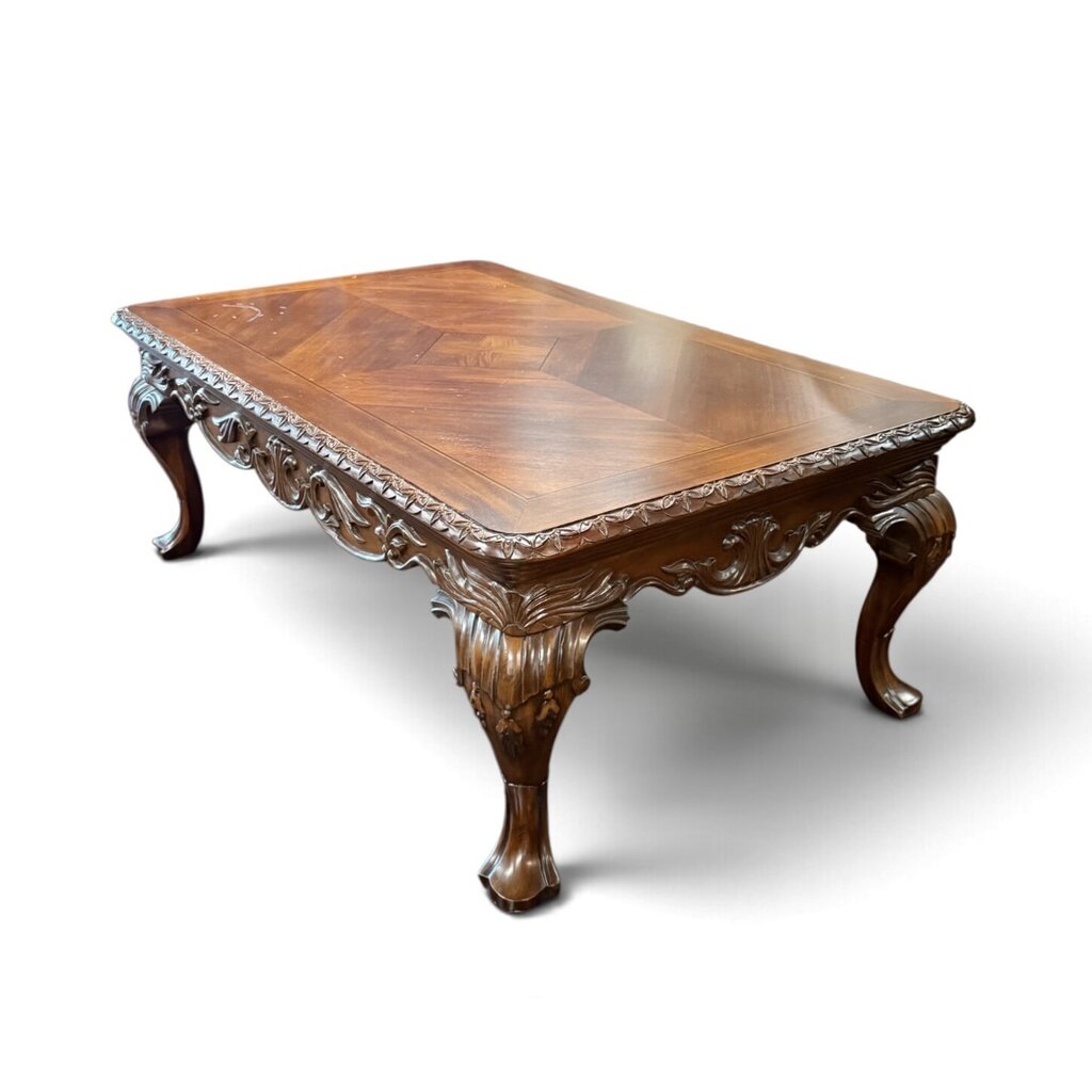 Carved Mahogany Coffee Table