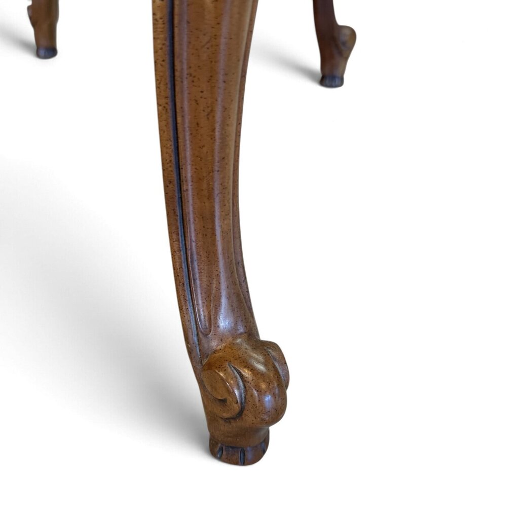 Walnut Side Table with Shaped Legs and Trim