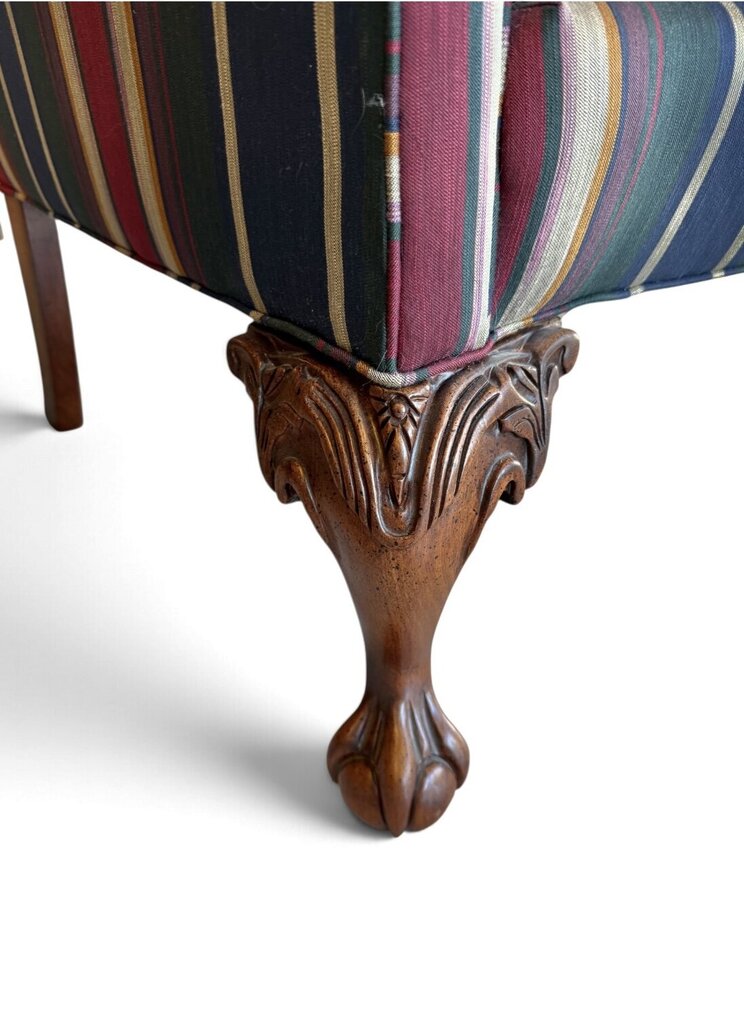 Sherrill Multi-Color Striped Wingback Armchair