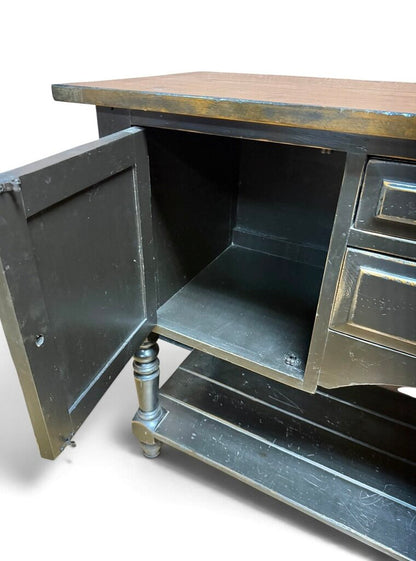 Rustic Black Solid Wood Buffet/ Foyer Cabinet