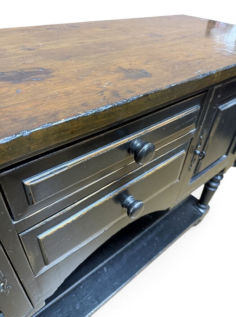 Rustic Black Solid Wood Buffet/ Foyer Cabinet