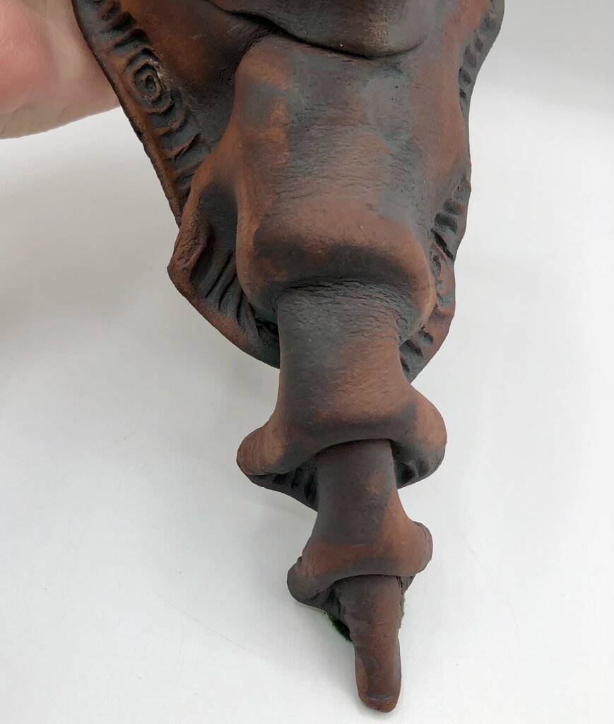 Handcrafted Raku Pottery “The Guardian” Mystical Wall Sculpture /b