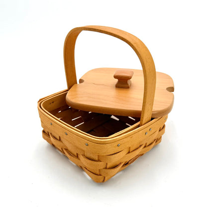 Longaberger 2002 Tarragon Lidded Storage Basket