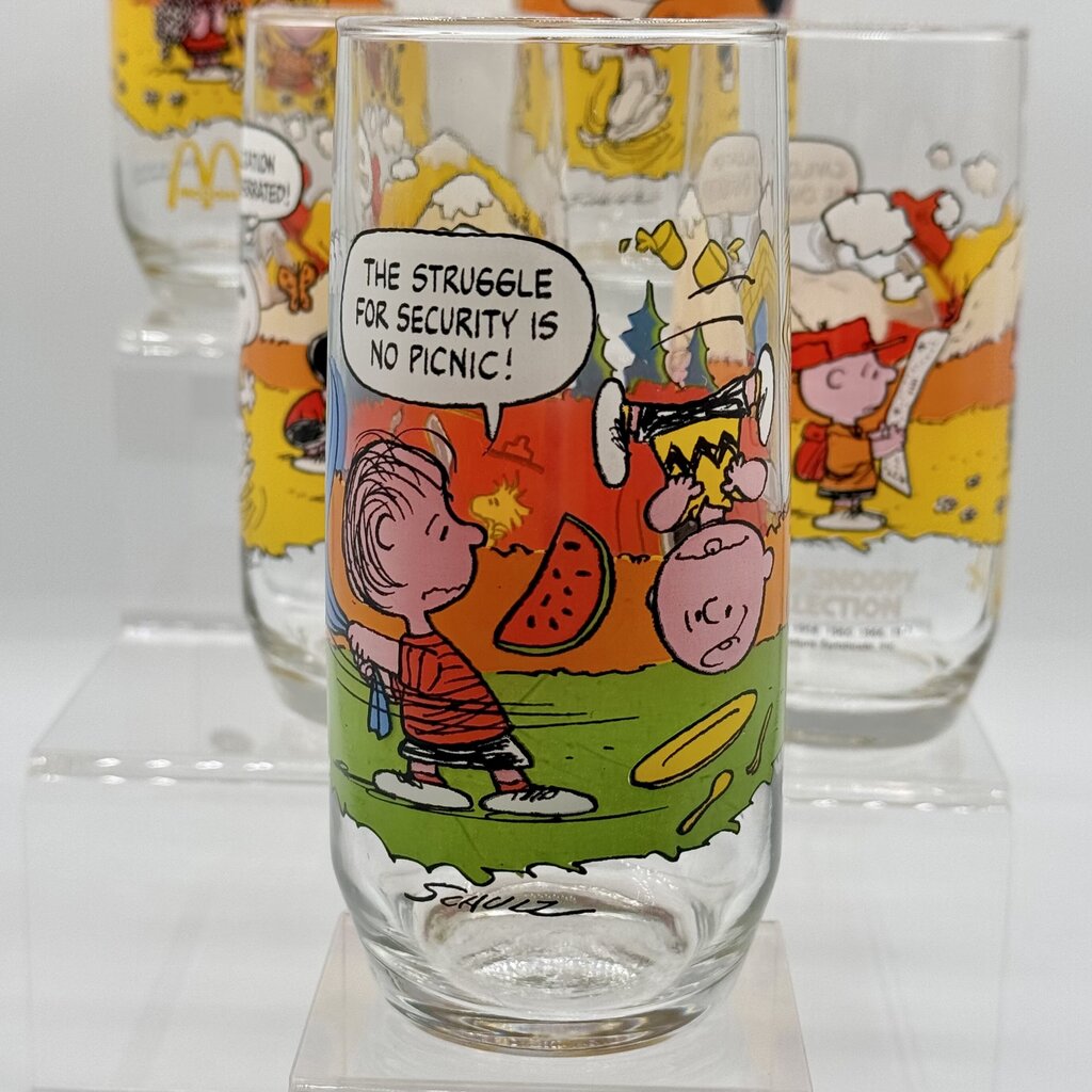 Set of 5 Vintage Peanuts Camp Snoopy Collection McDonald’s Release Drinking Glasses /hy